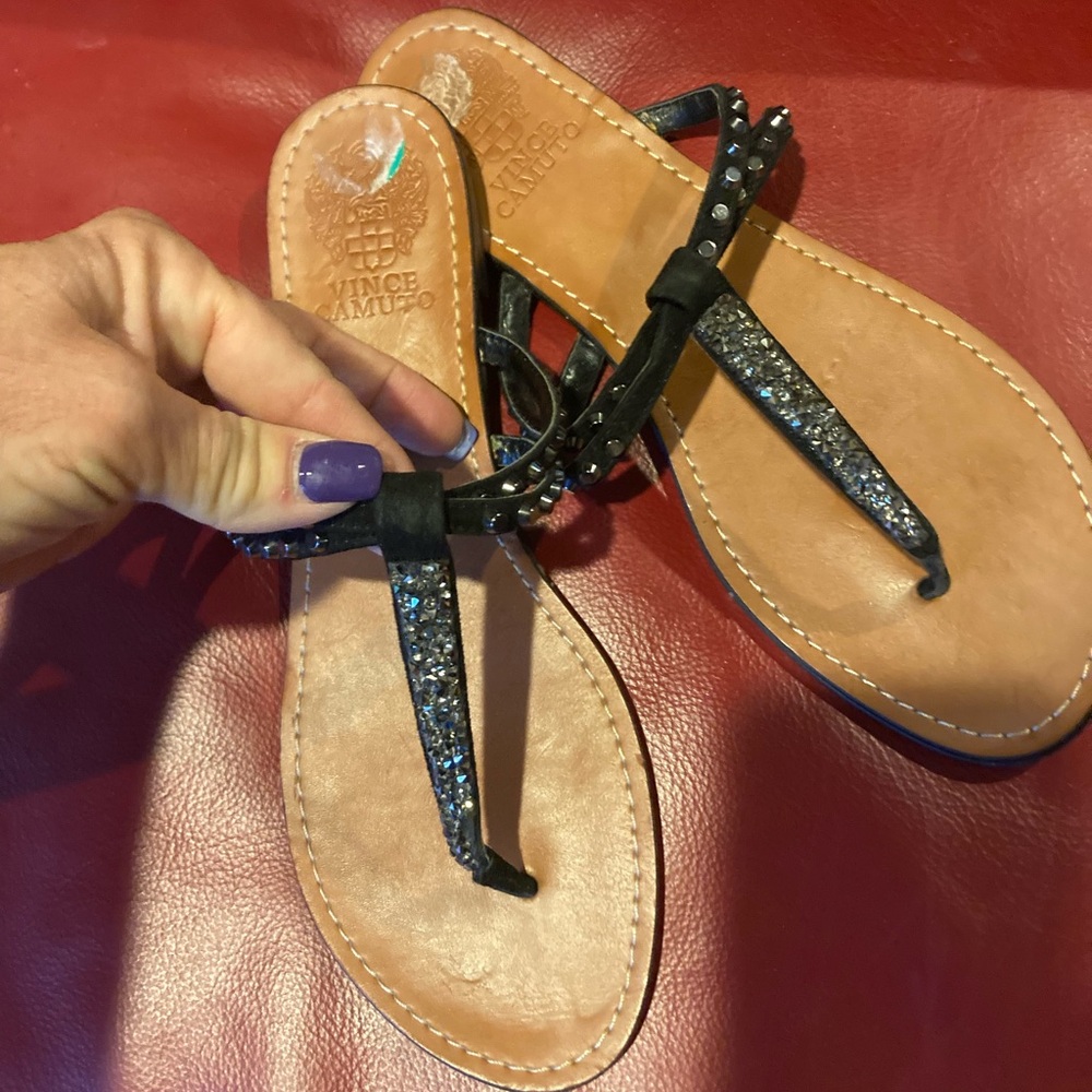 Barely used fun sexy sandal.  Bring some bling to your summer outfit.